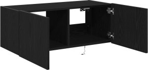 vidaXL Szafka ścienna do telewizora Czarny dąb 6