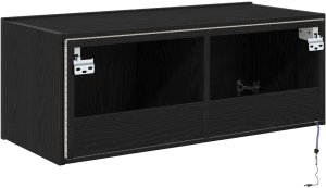 vidaXL Szafka ścienna do telewizora Czarny dąb 9
