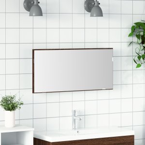 Lustro vidaXL Brązowy dąb Lite drewno dębowe Duży Atrakcyjny design 1