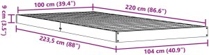vidaXL Ramka łóżka Biała Lite drewno 100 x 220 cm Trwała Ramka łóżka 8