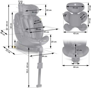 Fotelik samochodowy Nukido Fotelik samochodowy Aero Line czarny 0-36 kg ISOFIX 5