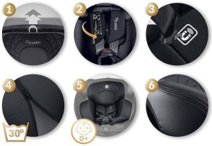 Fotelik samochodowy Nukido Fotelik samochodowy Aero Line czarny 0-36 kg ISOFIX 8
