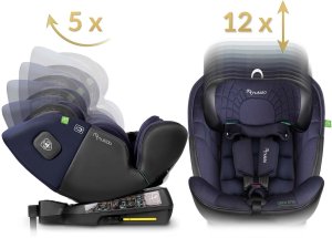 Fotelik samochodowy Nukido Aero Line czarno-granatowy 0-36 kg ISOFIX 12