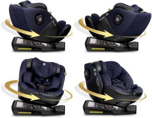 Fotelik samochodowy Nukido Aero Line czarno-granatowy 0-36 kg ISOFIX 3