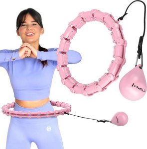 Zestaw hula hop z wypustkami i obciążnikiem HMS hhw02 różowe pas wyszczuplający br163 czarny 8