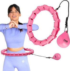 Zestaw hula hop z wypustkami i obciążnikiem One Fitness różowe oha02 pas wyszczuplający br160 2