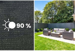 Siatka cieniująca 1,5x25m 140g/m2 + 50 zacisków szara 4