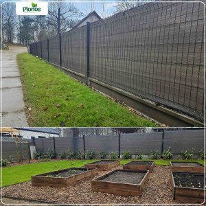 Siatka cieniująca 1,5x25m 140g/m2 + 50 zacisków szara 10