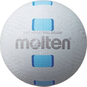 Piłka do siatkówki siatkowa Molten soft volleyball deluxe gumowa biało-niebieska S2Y1550-WC 1