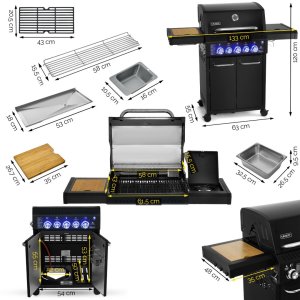 Yoer BeefChef GG06BK Grill ogrodowy gazowy 17.65 kW 58 cm x 43 cm 14