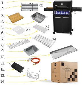 Yoer BeefChef GG06BK Grill ogrodowy gazowy 17.65 kW 58 cm x 43 cm 15