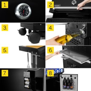 Yoer BeefBaron GG05BK Grill ogrodowy gazowy 25 kW 88 cm x 43 cm 13