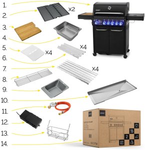Yoer BeefMaster GG04BK Grill ogrodowy gazowy 21.15 kW 72 cm x 43 cm 15