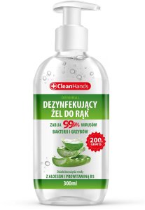 CLEANHANDS Original Antybakteryjny żel do dezynfekcji rąk z prowitaminą B5 i aloesem 300 ml 1