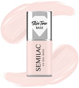 SEMILAC Skin Tone Baza coverowa do lakierów hybrydowych półtransparentna Rose Beige 7 ml 1