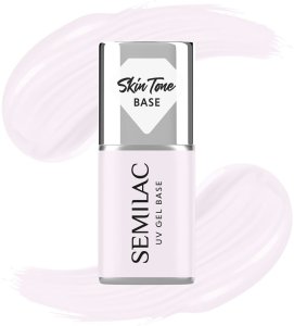 SEMILAC Skin Tone Baza coverowa do lakierów hybrydowych półtransparentna Milky Pink 7 ml 1