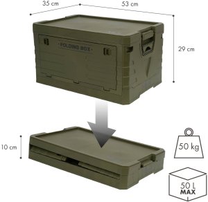 Nils Extreme Camp Składana skrzynia turystyczna NCB4004 50L z uchwytami, zielona 3