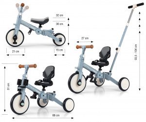 Milly Mally Rowerek 5w1 Optimus Max Denim 12