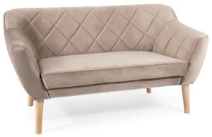 Sofa do salonu KARO 2 VELVET ciemno beżowa/buk 1