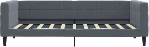 vidaXL Sofa rozsuwana z szufladami, ciemnoszara, 90x190 cm, aksamit 7