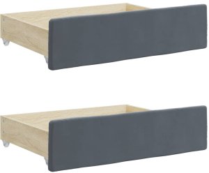 vidaXL Sofa rozsuwana z szufladami, ciemnoszara, 90x190 cm, aksamit 9