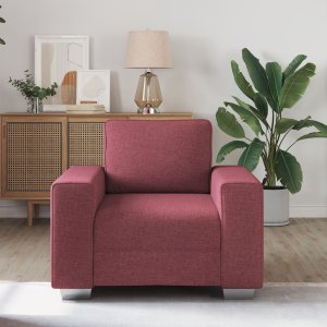 vidaXL Fotel Czerwony Poliester 100 x 77 x 82 cm Ergonomiczny 3