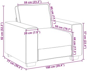 vidaXL Fotel Czerwony Poliester 100 x 77 x 82 cm Ergonomiczny 8