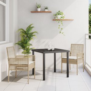 vidaXL Krzesła ogrodowe Mieszany beżowy Rattan 53 x 60 x 85 cm Trwałe 1