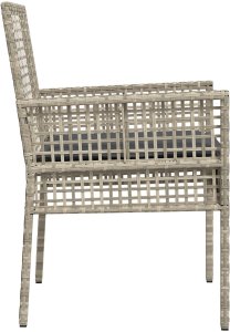 vidaXL krzesła ogrodowe Jasnoszary Rattan 53 x 60 x 85 cm 6