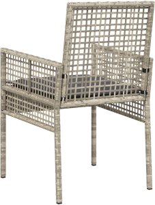 vidaXL krzesła ogrodowe Jasnoszary Rattan 53 x 60 x 85 cm 7