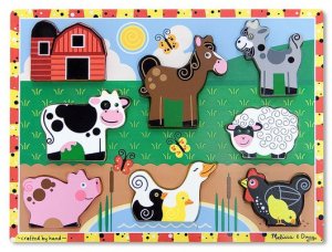 MELISSA Puzzle drewniane 8el Zwierzęta gospodarskie i stodoła 03723 1