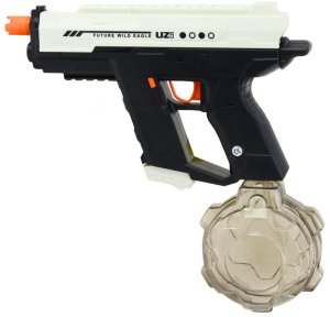 LeanToys Zabawka wodna do ogrodu Elektryczny Pistolet Na Wodę Automatyczny 10m Czarno Biały 800ml (24378) 2