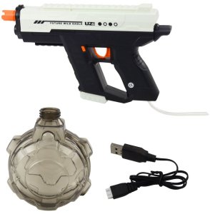 LeanToys Zabawka wodna do ogrodu Elektryczny Pistolet Na Wodę Automatyczny 10m Czarno Biały 800ml (24378) 4