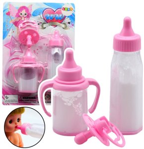Zestaw Dla Niemowlaka Lalki Butelki Znikające Mleko Smoczek LEAN TOYS 1