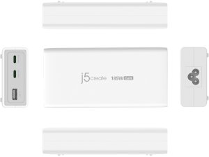 j5create JUP37185W-FN ładowarka do urządzeń przenośnych Uniwersalne Biały Prąd przemienny Szybkie ładowanie Wewnętrzna 3