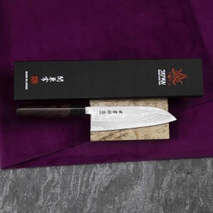 Kanetsune Zen-Bokashi Aogami#2 Nóż Santoku 16,5 cm 2