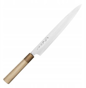 Hideo Kitaoka Aogami#2 Satin Damascus Nóż Yanagiba 27 cm 1