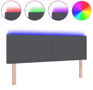 Zestaw zagłówka vidaXL Zestaw 2 Ciemnoszary Drewno 160 cm Prosty 3