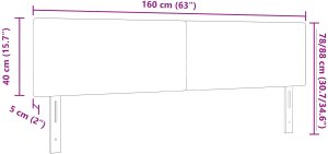 Zestaw zagłówka vidaXL Zestaw 2 Ciemnoszary Drewno 160 cm Prosty 9