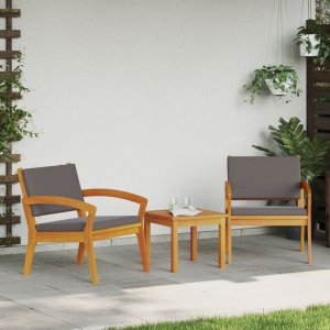 vidaXL Zestaw Bistro Antracytowy Mocne drewno akacjowe 1