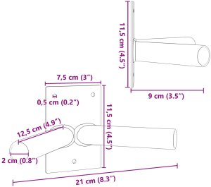 vidaXL Uchwyt na flagi Srebrny Stal nierdzewna 7.5 x 11.5 x 12.5 cm 8