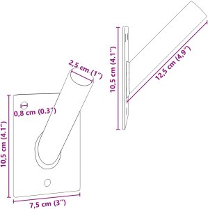 vidaXL Mocowanie Flagi Czarny Metal 7,5 x 10,5 x 12,5 cm Przenośne 8