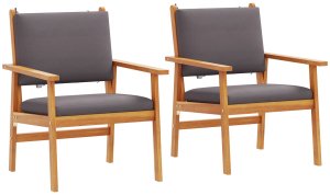 vidaXL Zestaw do Siedzenia Antracytowy Lite drewno akacjowe 2