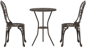 vidaXL Zestaw do jedzenia na świeżym powietrzu Brązowy Żeliwo 6