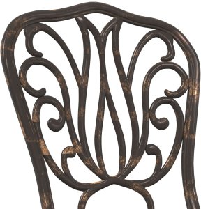 vidaXL Zestaw do jedzenia na świeżym powietrzu Brązowy Żeliwo 9