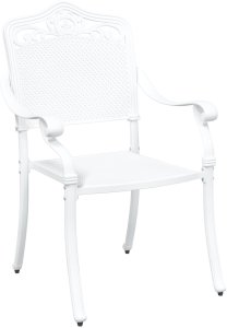 vidaXL Krzesło ogrodowe Białe Metal 62 x 64 x 93 cm Trwałe 3