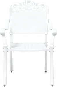 vidaXL Krzesło ogrodowe Białe Metal 62 x 64 x 93 cm Trwałe 4