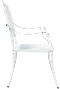 vidaXL Krzesło ogrodowe Białe Metal 62 x 64 x 93 cm Trwałe 5