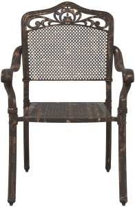 vidaXL Krzesło na zewnątrz Brąz Aluminium 62 x 64 x 93 cm Wytrzymałe 4