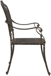 vidaXL Krzesło na zewnątrz Brąz Aluminium 62 x 64 x 93 cm Wytrzymałe 5
